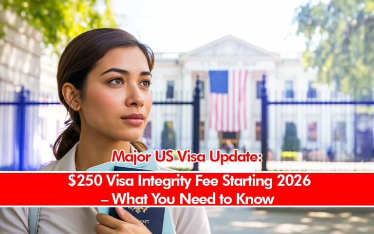 Major US Visa Update: $250 Visa Integrity Fee Starting 2026 – What You Need to Know